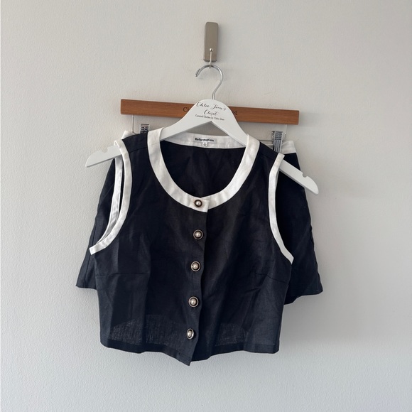 REFORMATION Roxy Linen Two Piece Set 2 - Picture 3 of 8